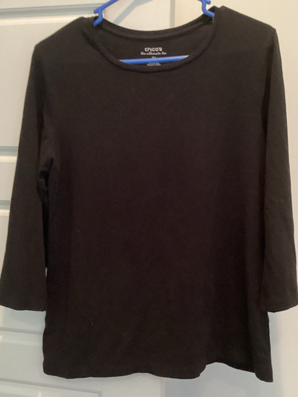 Chico's Black Long Sleeve Crewneck Top